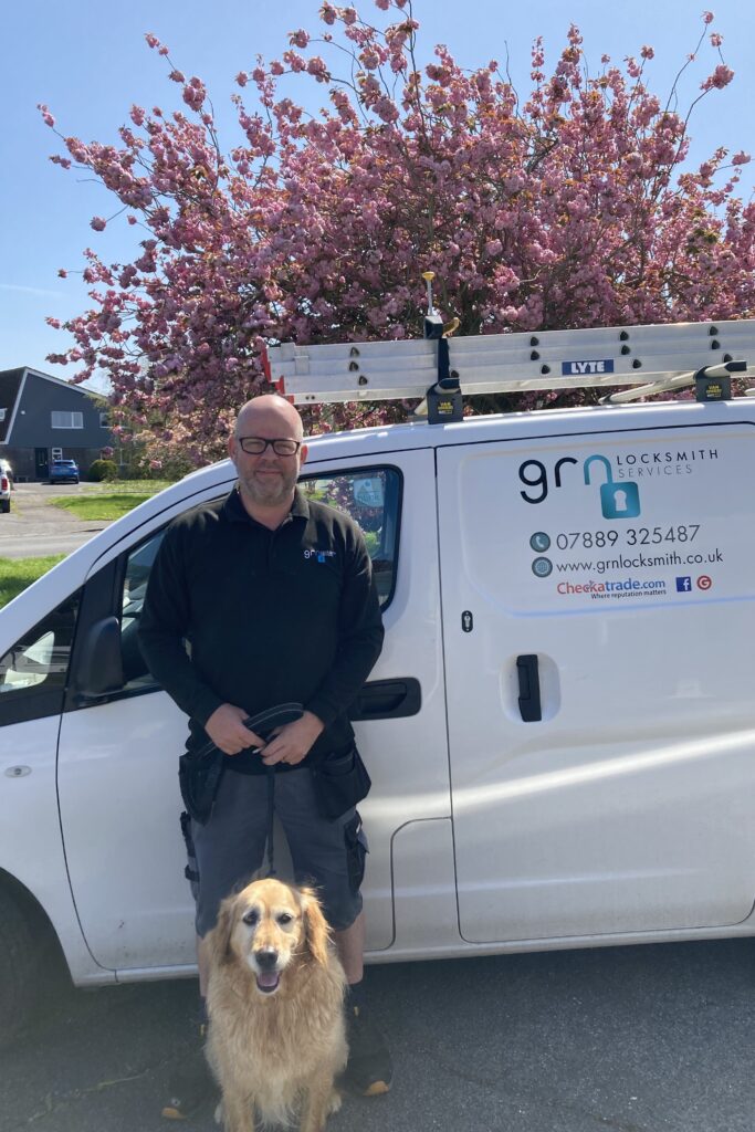 Geoff, Bruce and the GRN Locksmith Services Van - call us on 07889325487